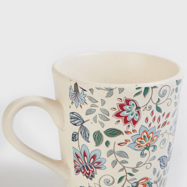 Fiesta White Floral Printed Stoneware Mug - 320ml