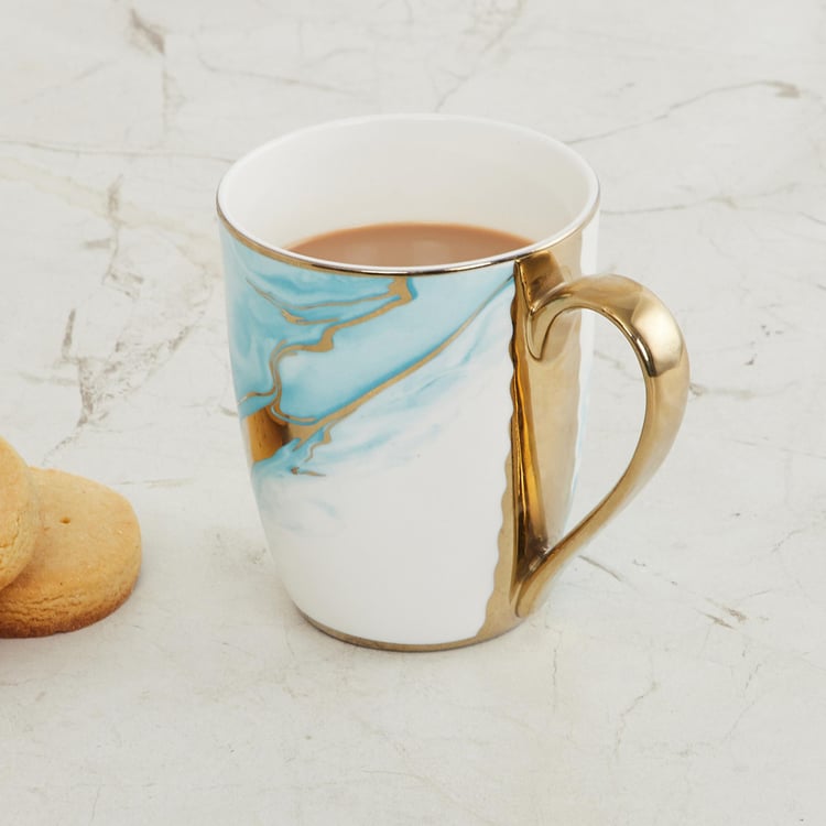 Fiesta-Zeno Teal Printed Bone China Coffee Mug - 340ml