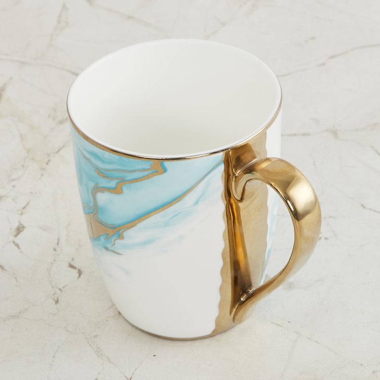 Fiesta-Zeno Teal Printed Bone China Coffee Mug - 340ml