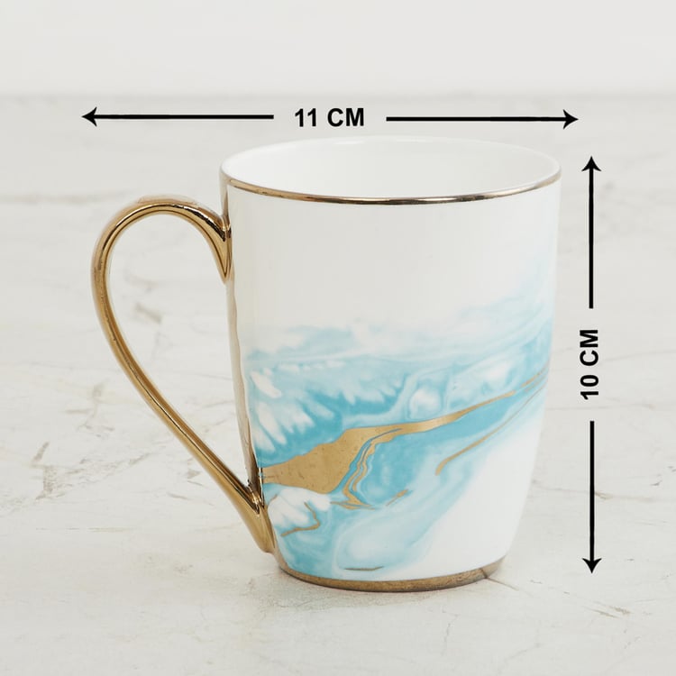 Fiesta-Zeno Teal Printed Bone China Coffee Mug - 340ml