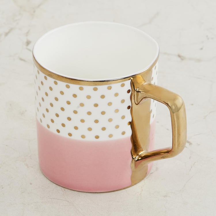 Fiesta-Zeno Pink Colourblocked Bone China Coffee Mug - 240ml
