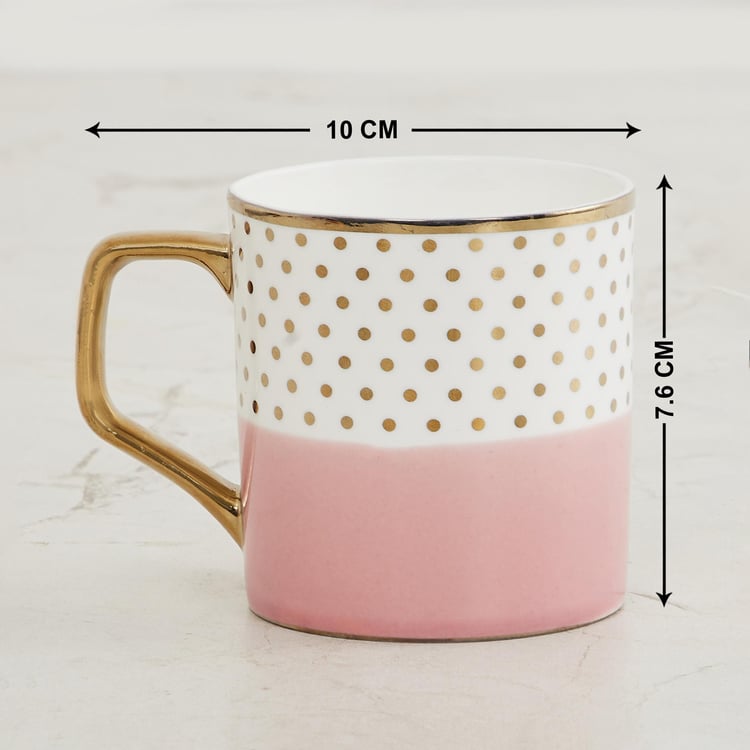 Fiesta-Zeno Pink Colourblocked Bone China Coffee Mug - 240ml