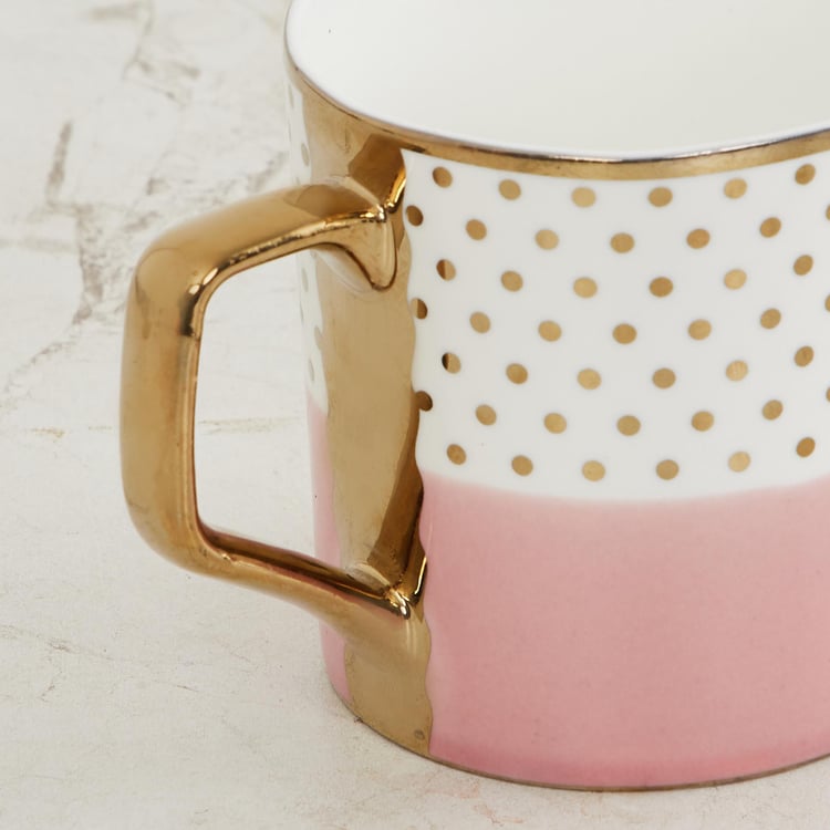 Fiesta-Zeno Pink Colourblocked Bone China Coffee Mug - 240ml