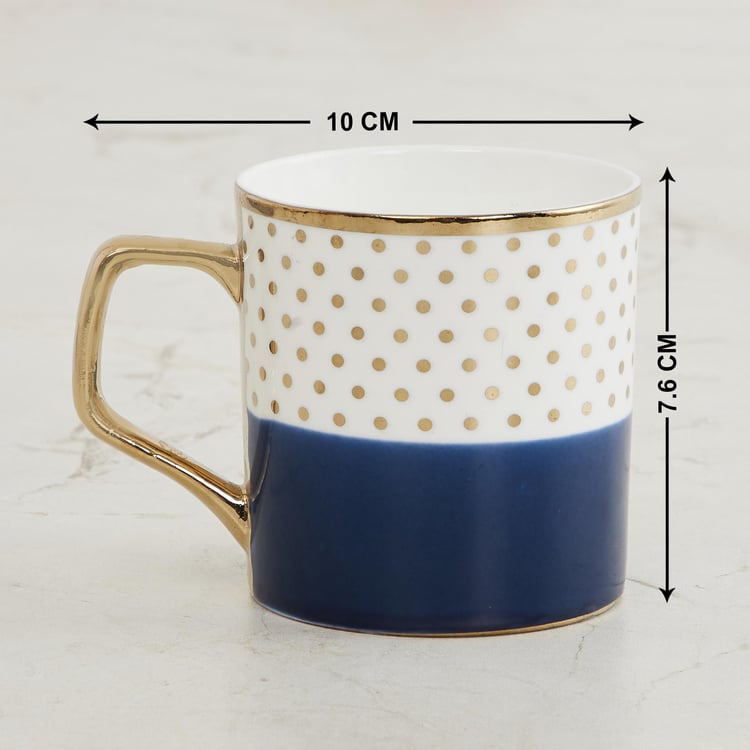 Fiesta-Zeno Blue Colourblocked Bone China Coffee Mug - 240ml