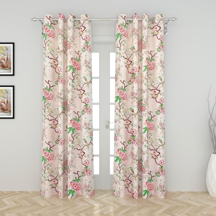 Art of Asia Set of 2 Printed Semi-Blackout Door Curtains