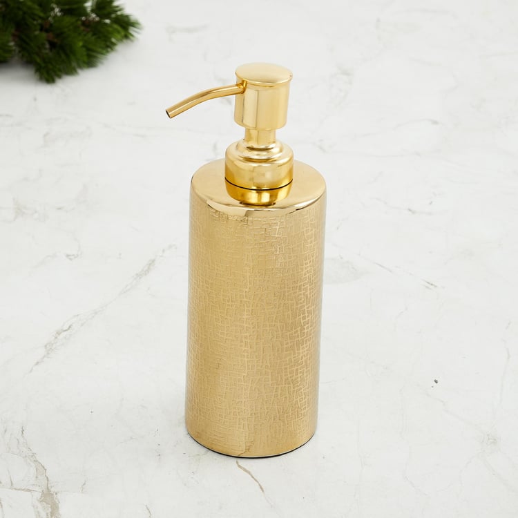 Panama Gold Textured Metal Soap Dispenser