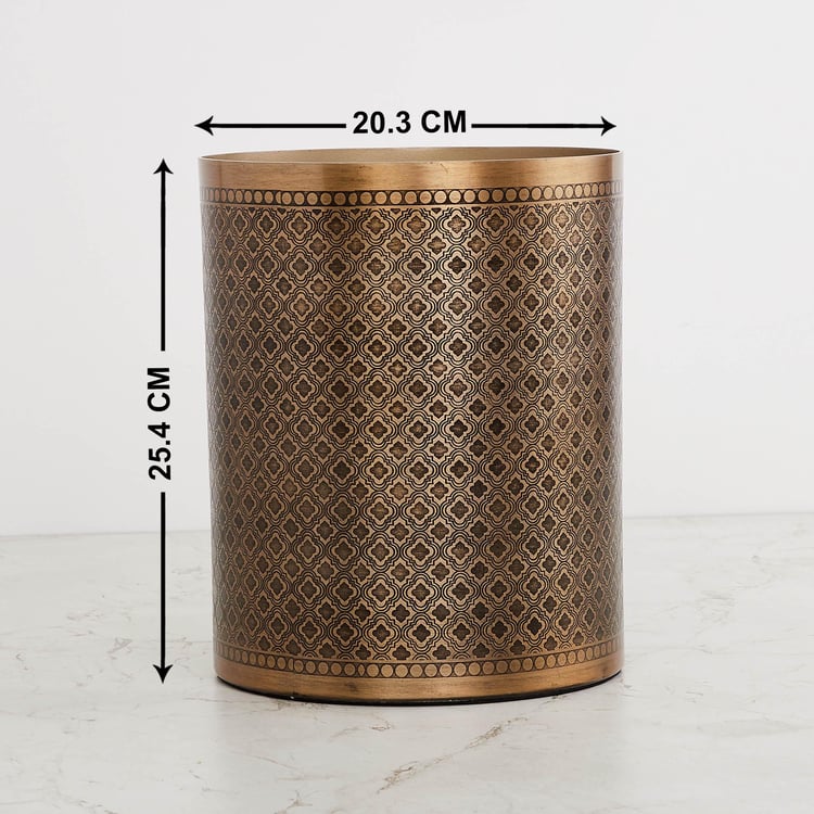 Panama Legacy Gold Textured Metal Waste Bin