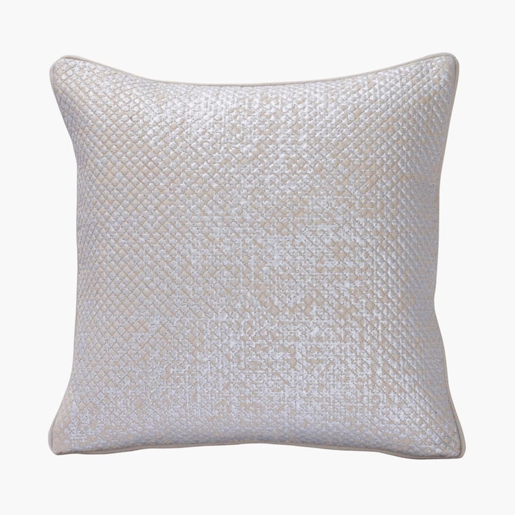 MASPAR Nostalgic Attire Beige Textured Cotton Cushion Cover - 45 x 45 cm