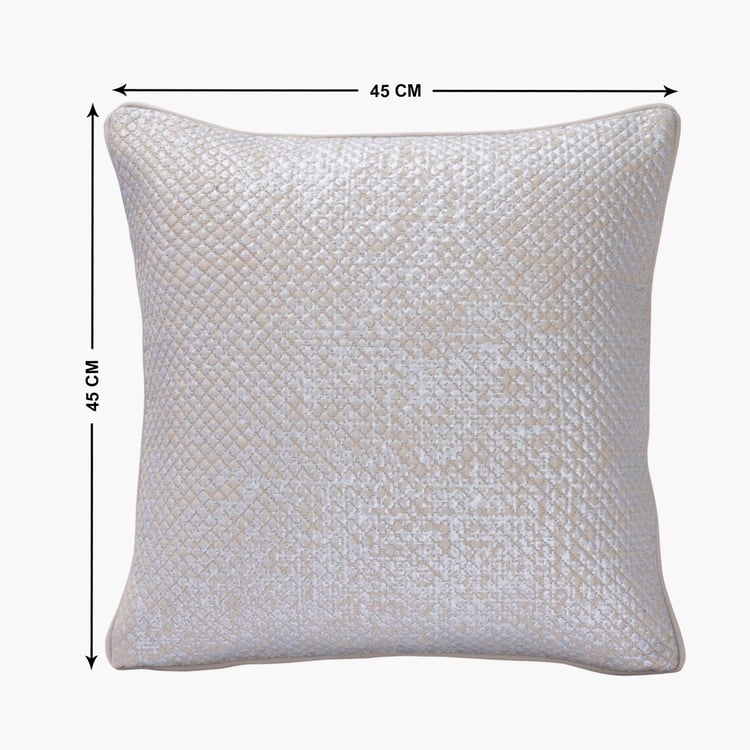 MASPAR Nostalgic Attire Beige Textured Cotton Cushion Cover - 45 x 45 cm