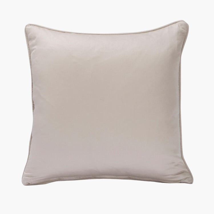 MASPAR Nostalgic Attire Beige Textured Cotton Cushion Cover - 45 x 45 cm