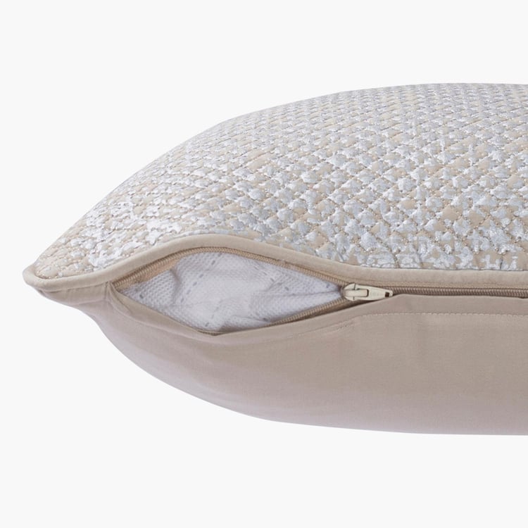 MASPAR Nostalgic Attire Beige Textured Cotton Cushion Cover - 45 x 45 cm