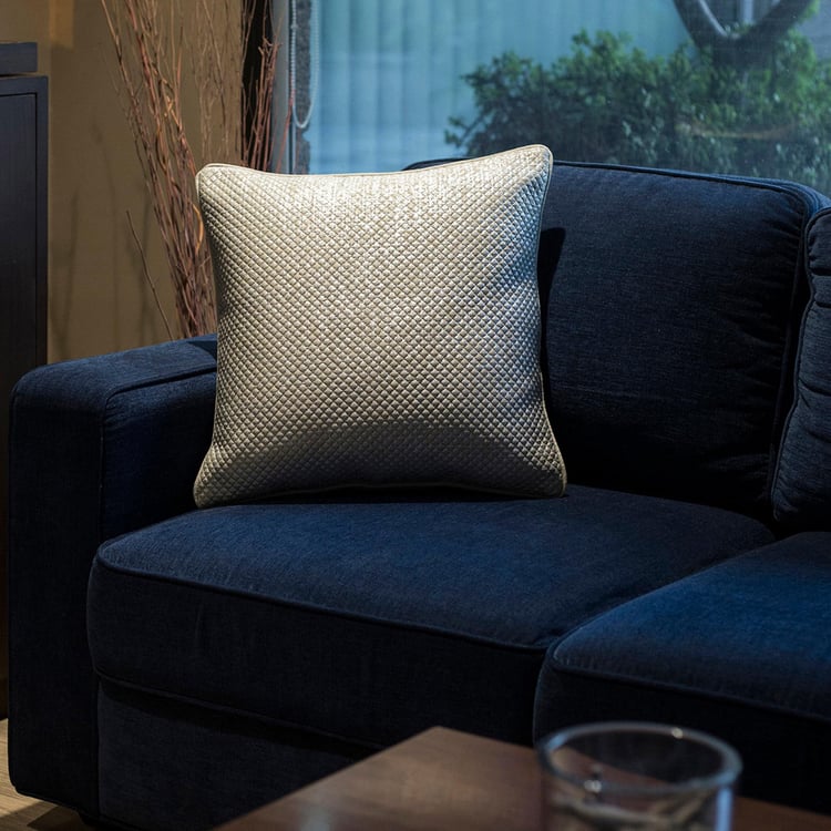 MASPAR Nostalgic Attire Grey Textured Cotton Cushion Cover - 45 x 45 cm