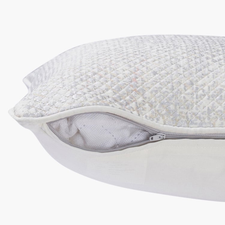 MASPAR Nostalgic Attire Grey Textured Cotton Cushion Cover - 45 x 45 cm