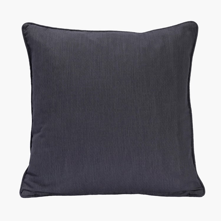 MASPAR Nostalgic Attire Grey Printed Cotton Cushion Cover - 50 x 50 cm