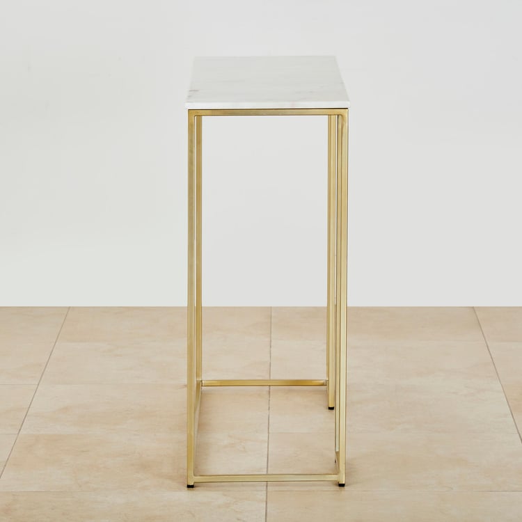 Velvetica Marble Top Console Table - Gold