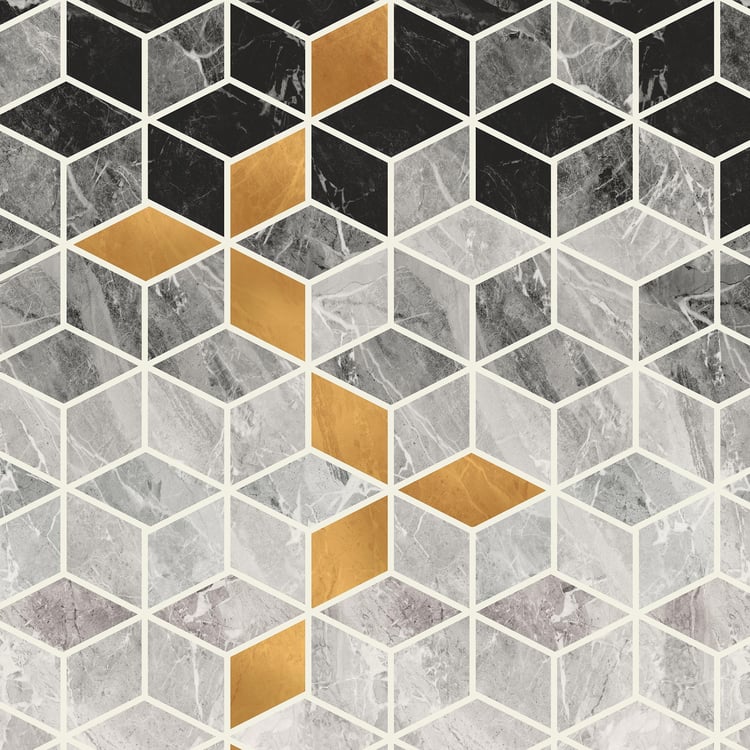 Imprints Grey Marble Printed Cotton King Comforter - 228x274cm