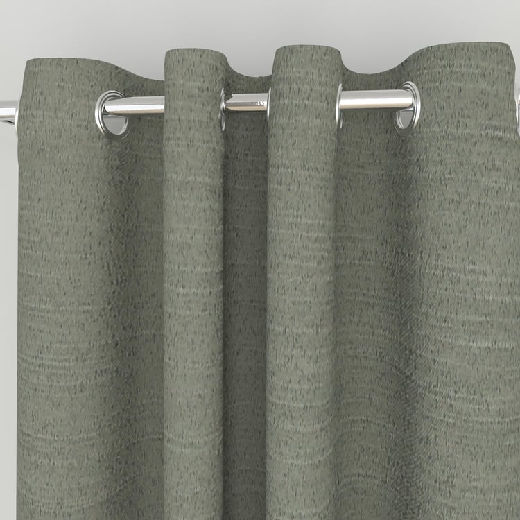 Marshmallow Grey Solid Blackout Window Curtains - 120x160cm - Set of 2