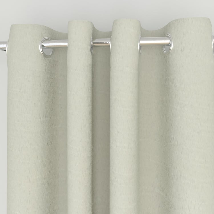 Marshmallow Off-White Solid Blackout Door Curtains - 120x225cm - Set of 2