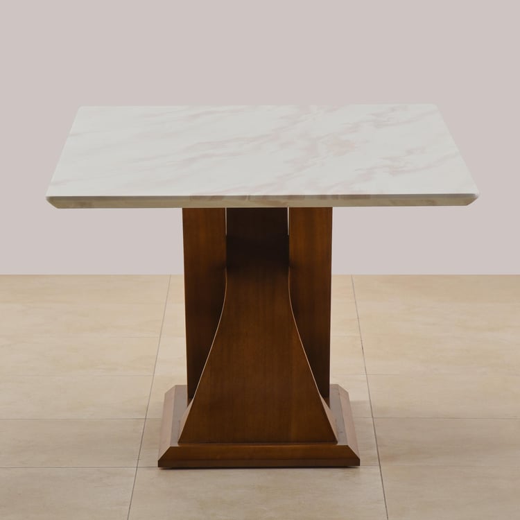 Prince Art Marble 6-Seater Dining Table - White