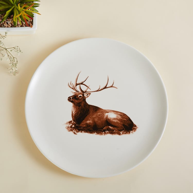 Splendid Ceramic Reindeer Decorative Platter