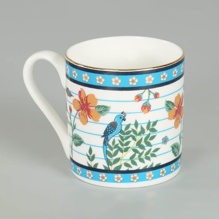 Clay Craft India Circus Verdant Chef D'oeuvre Multicolour Ceramic Mug And Platter Set - 7Pcs