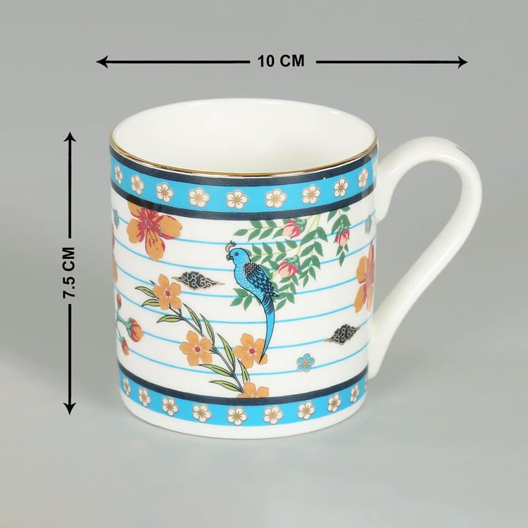 Clay Craft India Circus Verdant Chef D'oeuvre Multicolour Ceramic Mug And Platter Set - 7Pcs