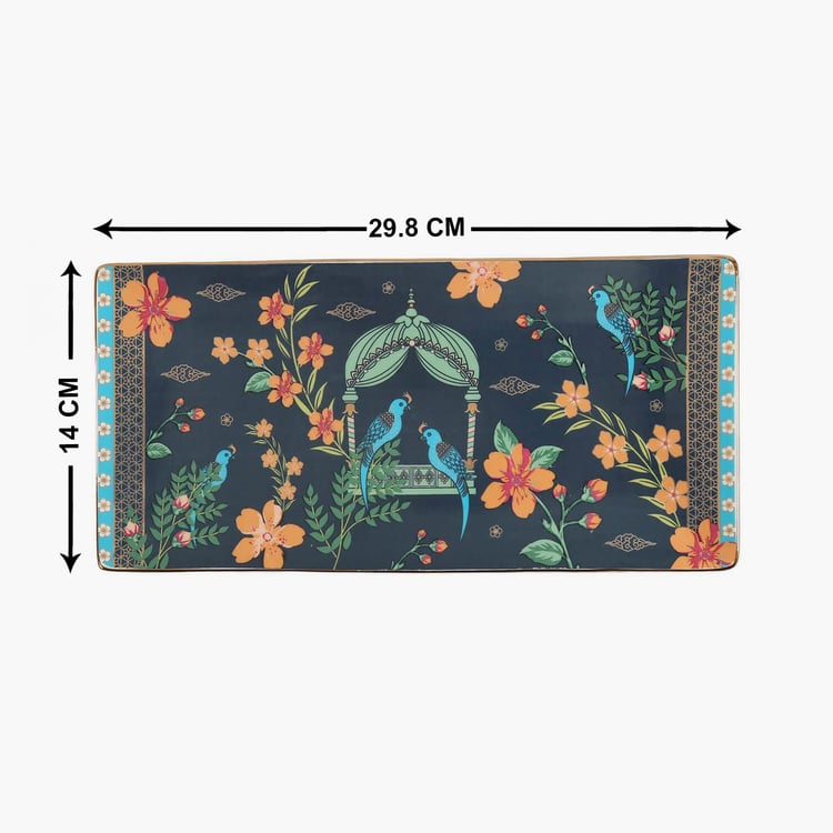 Clay Craft India Circus Verdant Chef D'oeuvre Multicolour Ceramic Mug And Platter Set - 7Pcs