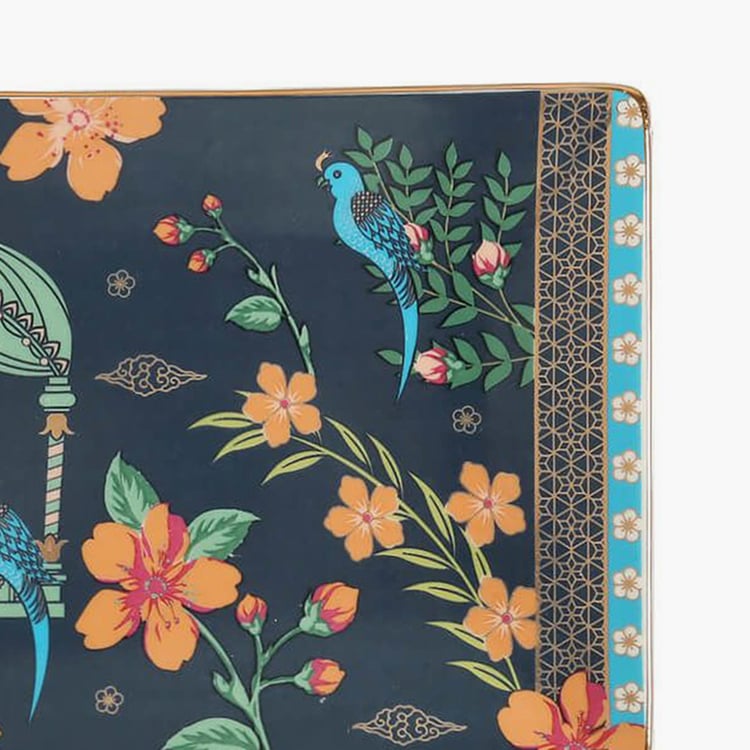 Clay Craft India Circus Verdant Chef D'oeuvre Multicolour Ceramic Mug And Platter Set - 7Pcs