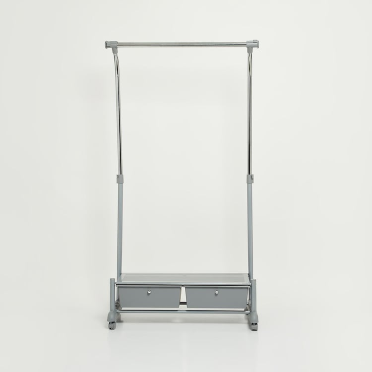 Omnia Stainless Steel Garment Rack with Storage