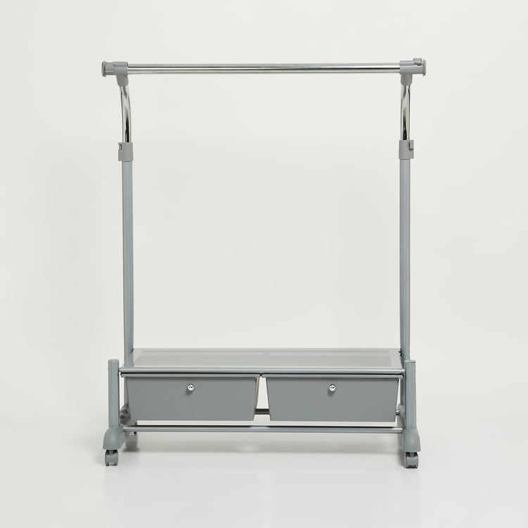 Omnia Stainless Steel Garment Rack with Storage