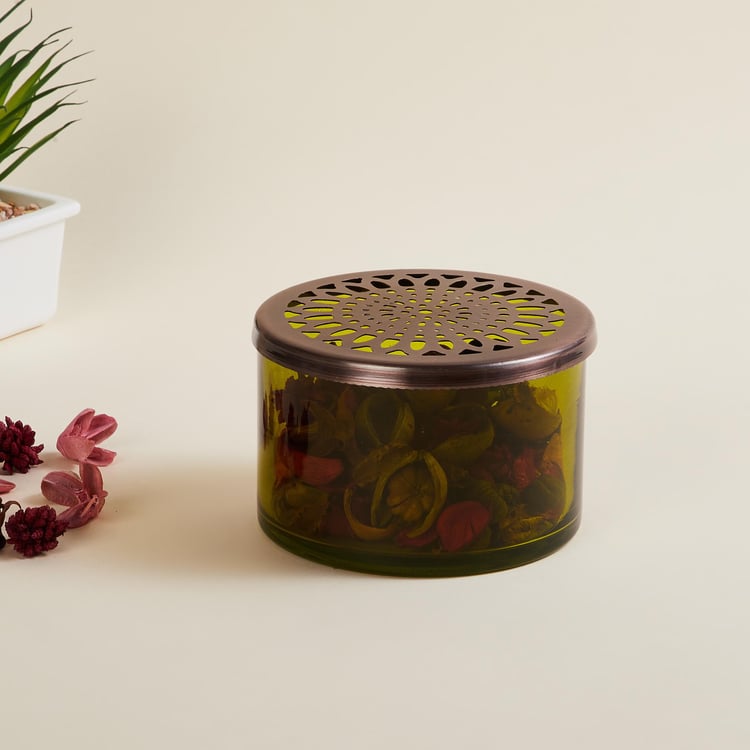 Splendid Glass Storage Box with Perforated Lid