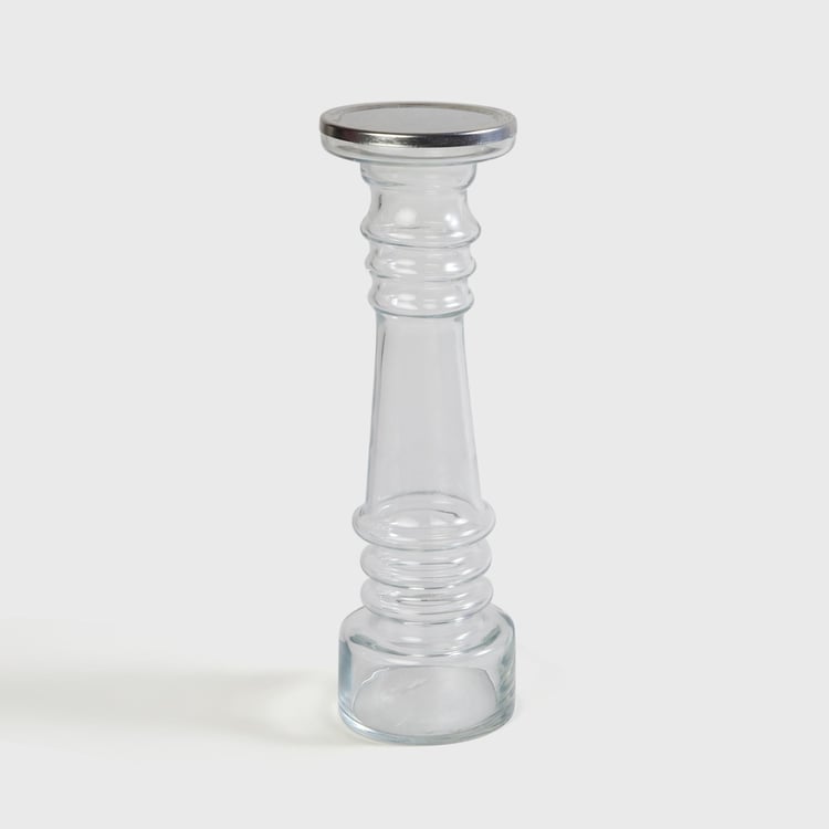 Contour Glass Pillar Candle Holder