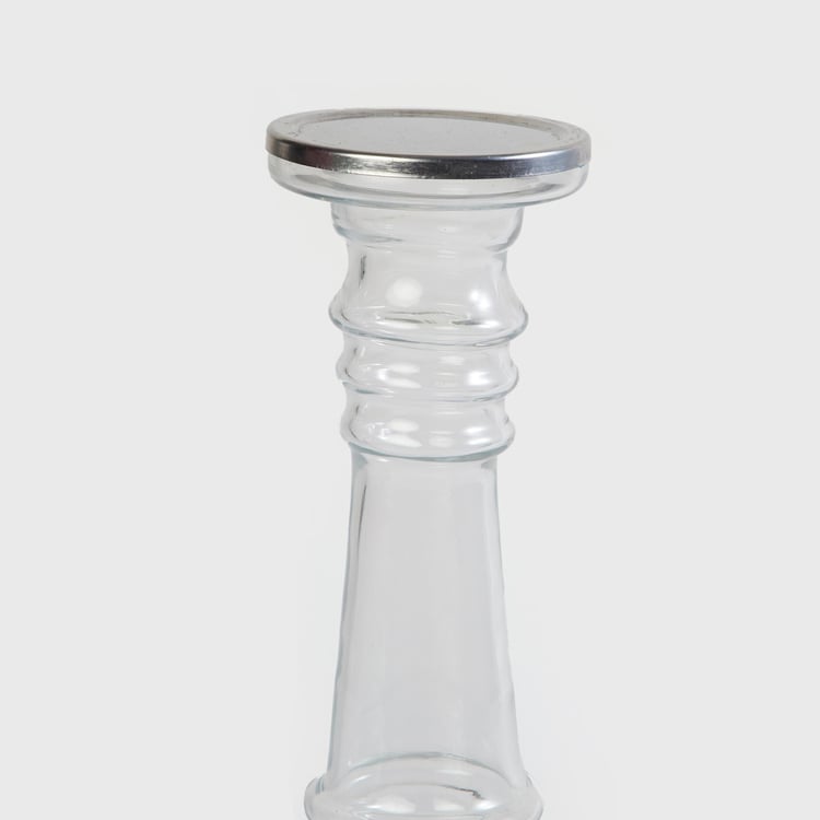 Contour Glass Pillar Candle Holder