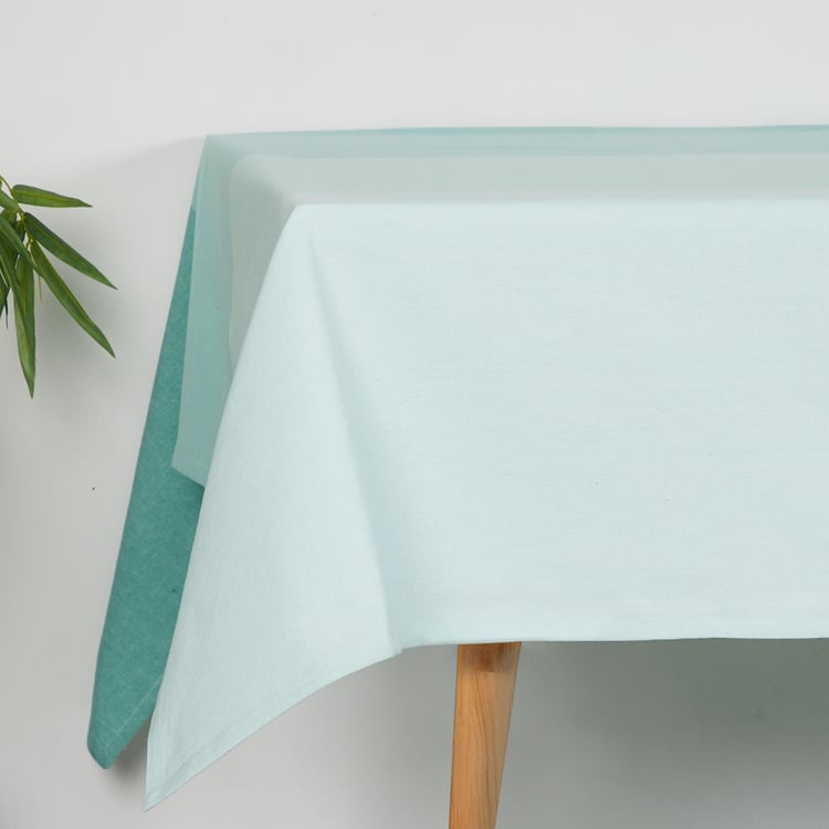 Medora Teal Colourblocked Cotton Table Cloth - 150x250cm