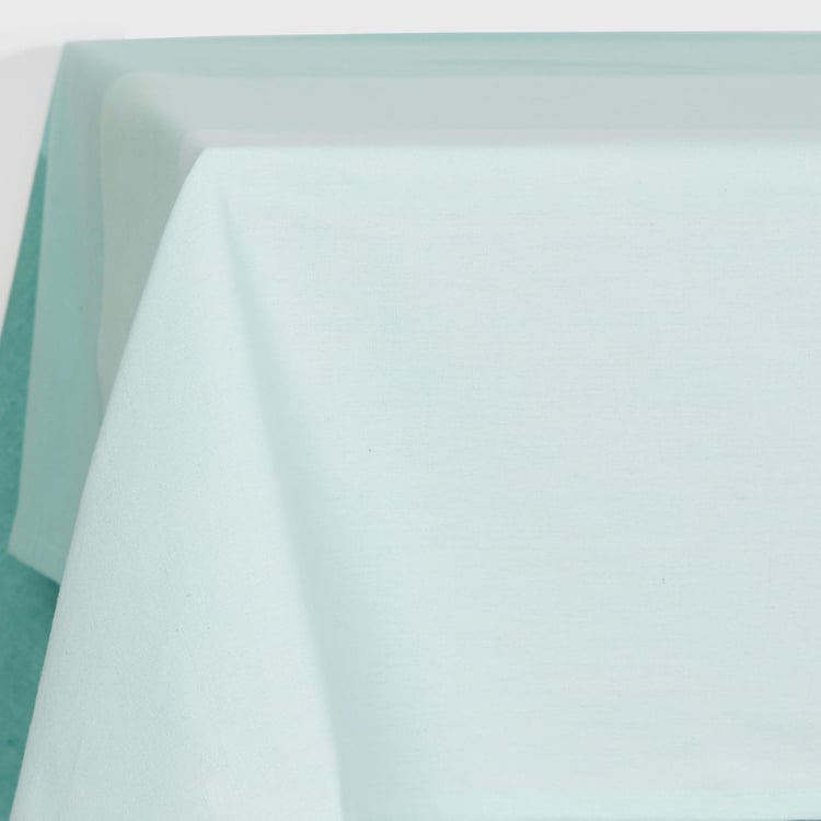 Medora Teal Colourblocked Cotton Table Cloth - 150x250cm