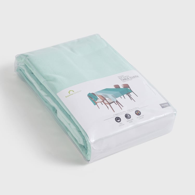 Medora Teal Colourblocked Cotton Table Cloth - 150x250cm