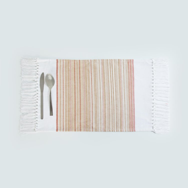 Medora Multicolour Textured Cotton Ribbed Placemat - 33x48cm