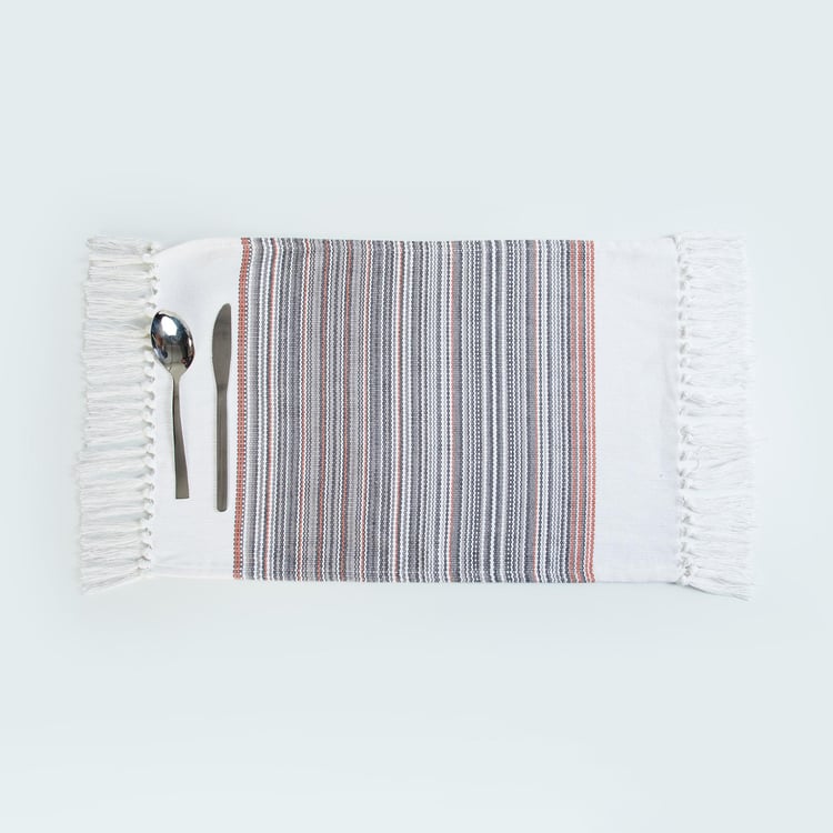 Medora Multicolour Striped Cotton Placemat - 33x48cm