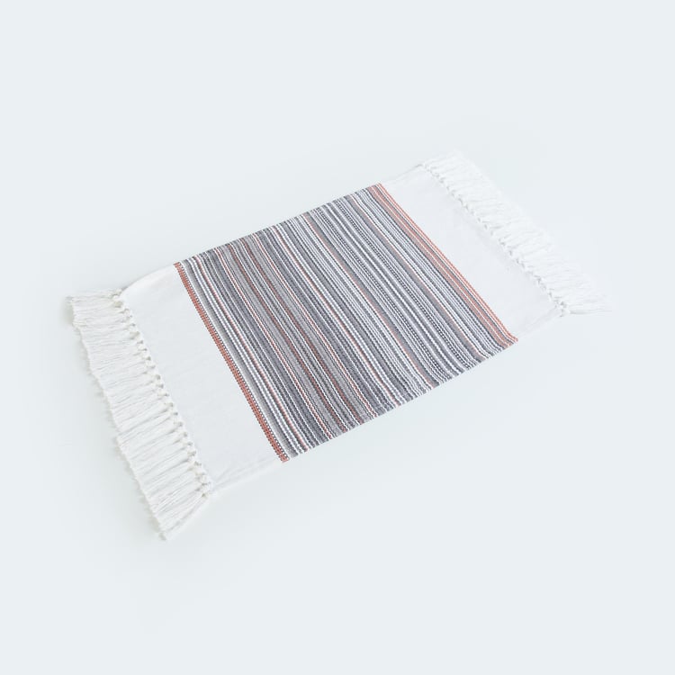 Medora Multicolour Striped Cotton Placemat - 33x48cm