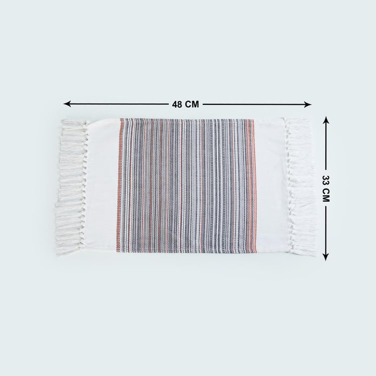 Medora Multicolour Striped Cotton Placemat - 33x48cm