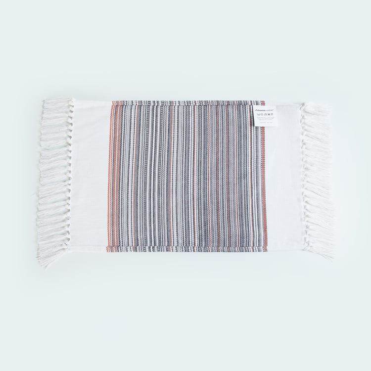 Medora Multicolour Striped Cotton Placemat - 33x48cm