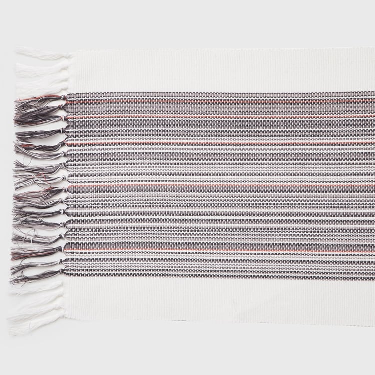 Medora Multicolour Textured Cotton Table Runner - 33x180cm