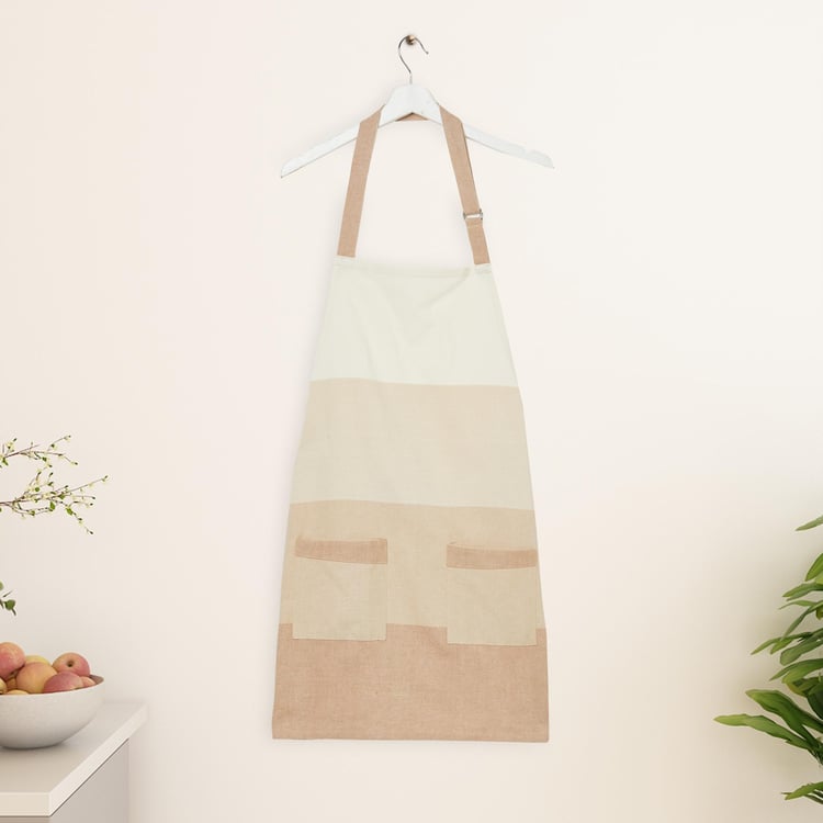 Medora Beige Printed Cotton Kitchen Apron