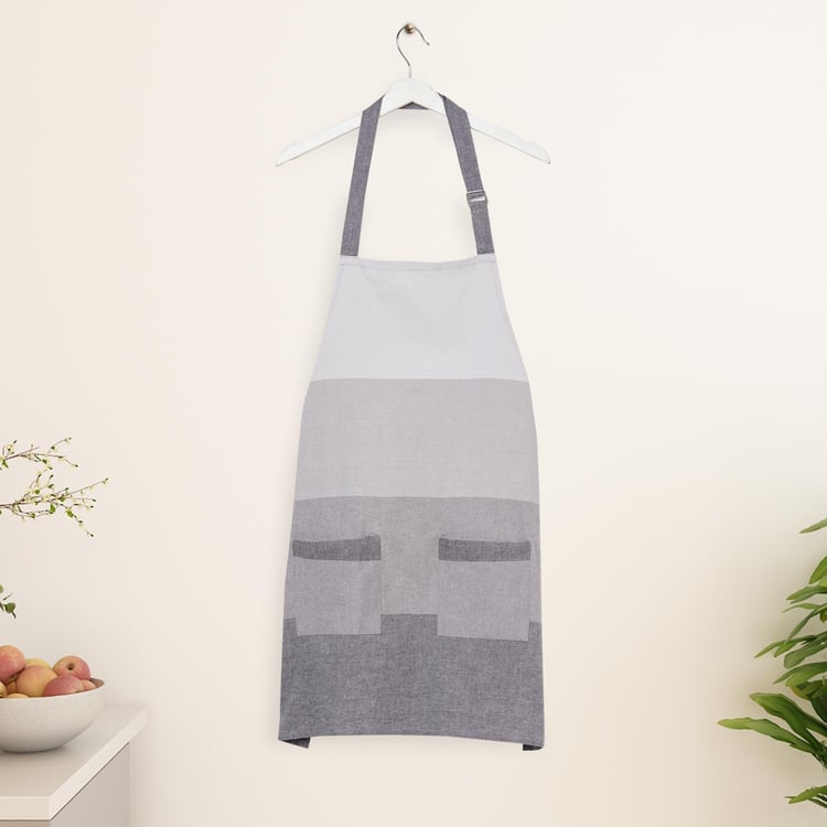 Medora Grey Printed Cotton Kitchen Apron