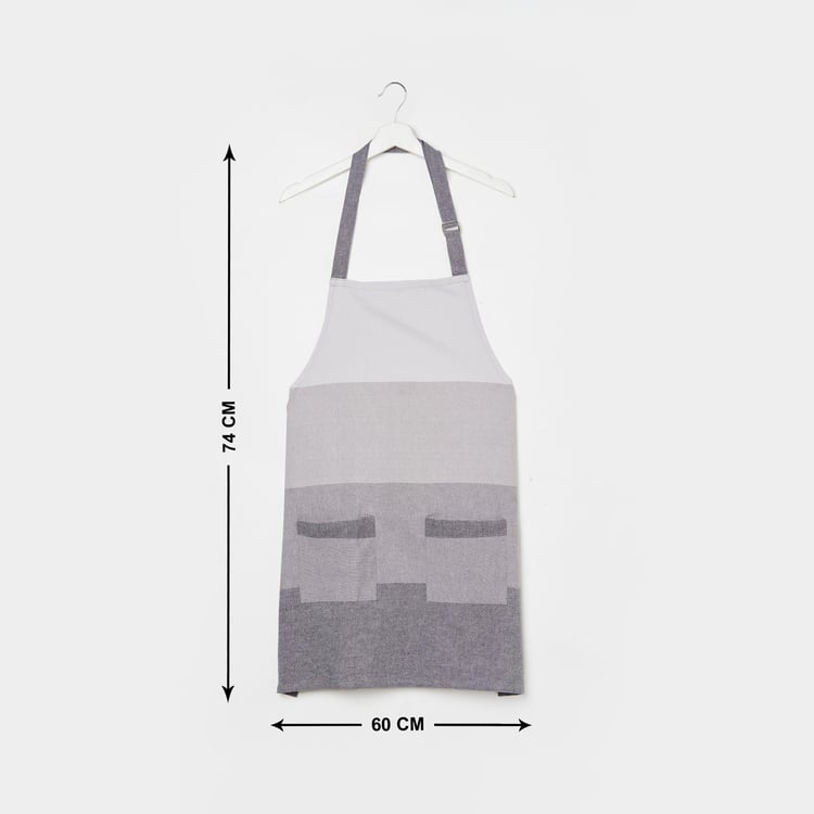 Medora Grey Printed Cotton Kitchen Apron