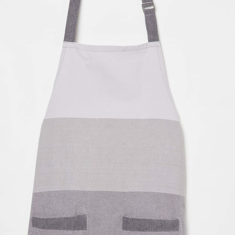 Medora Grey Printed Cotton Kitchen Apron