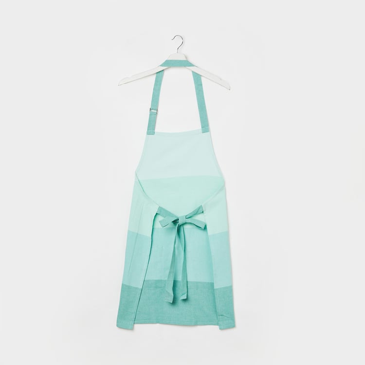 Medora Teal Colourblocked Cotton Kitchen Apron