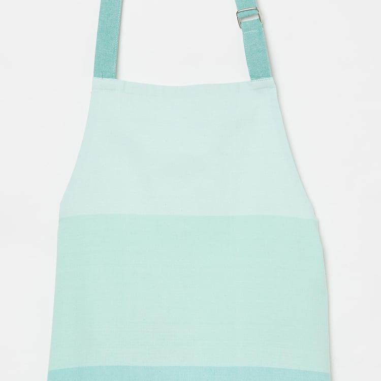 Medora Teal Colourblocked Cotton Kitchen Apron