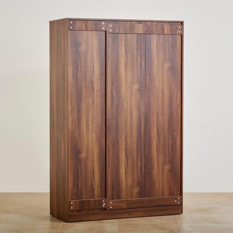 Serenity 3-Door Wardrobe with Mirror - Brown