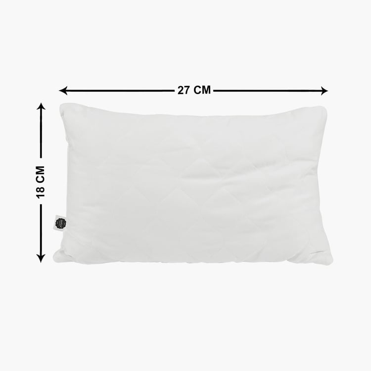 PORTICO Q Pillow White Solid Cotton Throw Pillow - 27x18cm